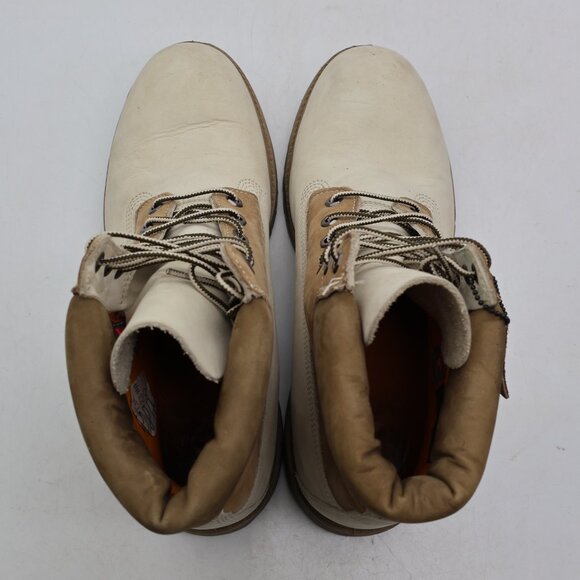 Timberland Premium 6-Inch Mens Size 12 M Ivory Nubuck Outdoor Waterproof Boots - Picture 9 of 11